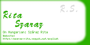 rita szaraz business card